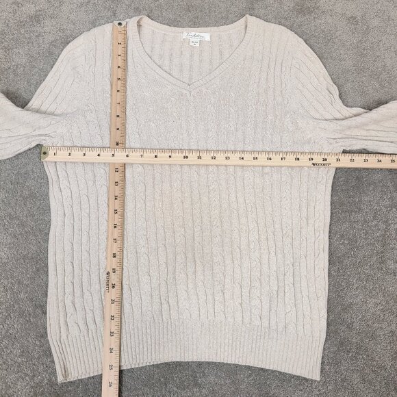 Tradition Country Collection Women's Sweater Size XL 18 Beige Cotton Cable Knit - Picture 5 of 7